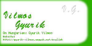 vilmos gyurik business card